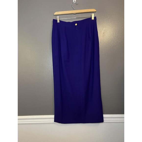 JH Collectibles Skirt Womens Purple Wool Lined Maxi Front Slit Made in USA - Picture 5 of 13